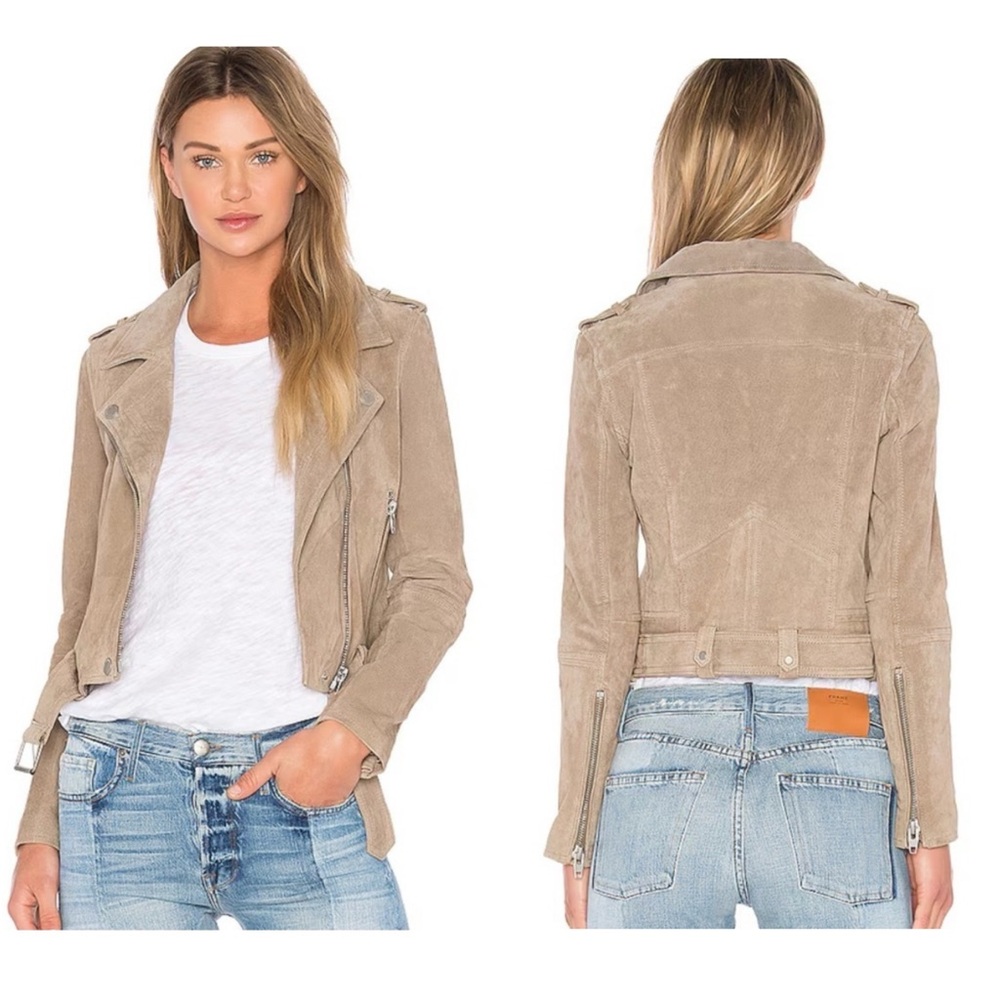 Blank NYC Taupe Suede Moto Jacket